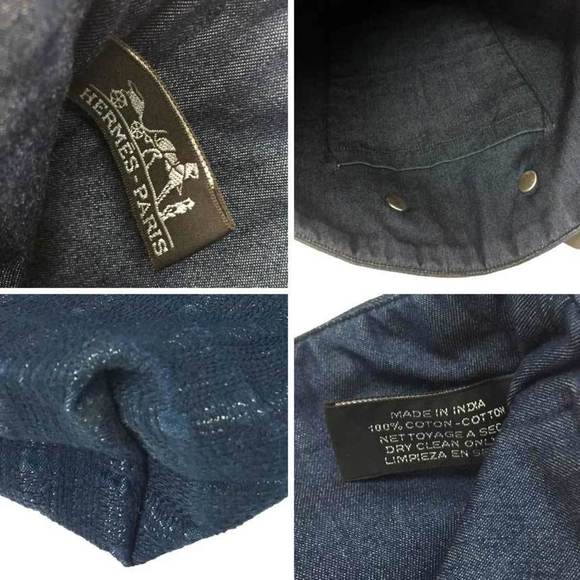 HERMES Amedaba GM Tote Bag Hand Indigo Navy Hermes - Picture 3 of 3